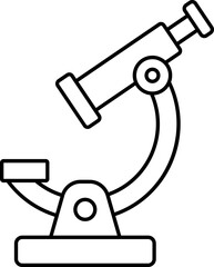 Black Linear Style Microscope Icon.