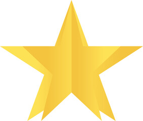 Obraz premium Golden Star Origami Element On White Background.