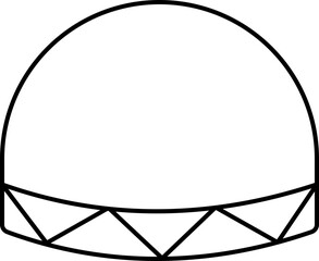 Isolated Kufi Hat Flat Icon In Line Art.