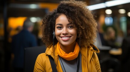 Fototapeta premium Young African businesswoman. Generative AI