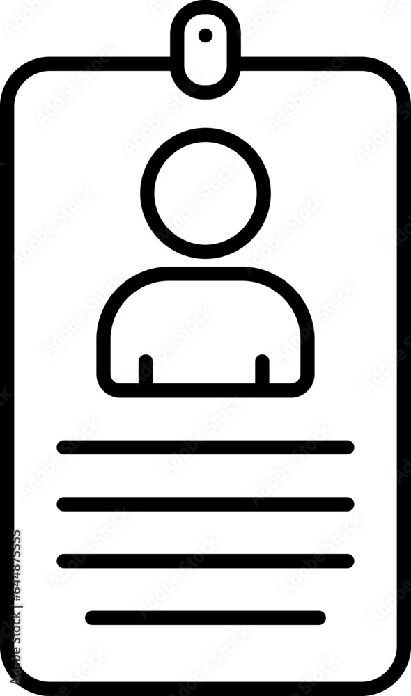 Canvas Prints id card icon in black linear art.