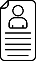 Isolated Resume Icon In Black Linear Art.