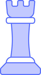 Chess Rook Icon In Blue And White Color.