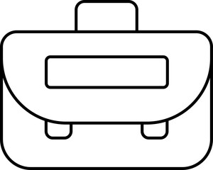 Briefcase Icon In Black Outline.