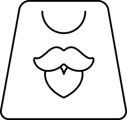 Isolated Shopping Bag Icon in Thin Line Art.