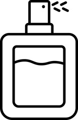 Isolated Perfume Spray Bottle Icon in Black Line Art.