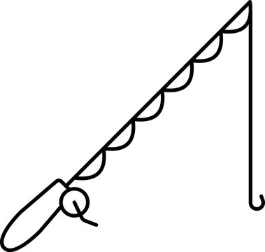 recommend clip art: Isolated Fishing Rod Icon In Black Line Art.