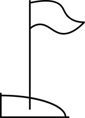 Corner Flag Icon Or Symbol In Black Line Art.