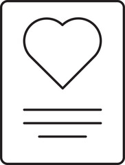 Isolated Heart Symbol Notes Icon In Thin Line art.