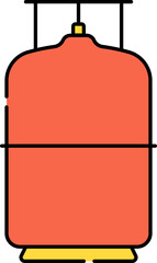 Flat Style Gas Cylinder Orange And Yellow Icon.