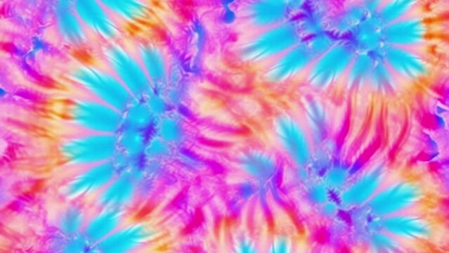 Animated swirl tie dye colourful background waving.