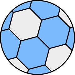 Football Icon In Blue And Gray Color.