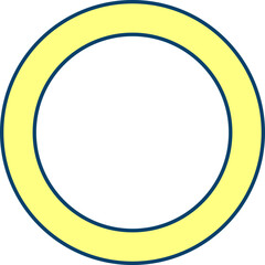 Isolated Circle Icon In Yellow Color.