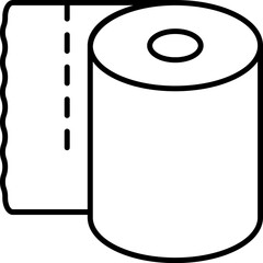 Tissue Roll Icon Or Symbol In Line Art.