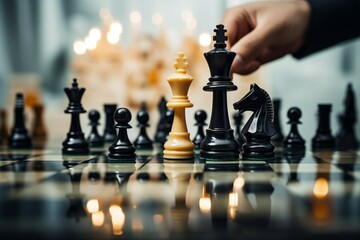 Checkmate  A decisive business strategy ends the chess game with a kings defeat