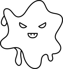 Fly Creepy Ghost Cartoon Icon Or Symbol.