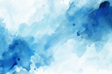Abstract painted background with blue and white splashes. Generative AI
