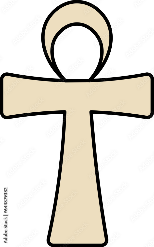 Wall mural ankh icon in brown color.