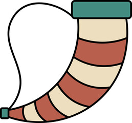 Drinking Horn Icon In Teal Green And Brown Color.