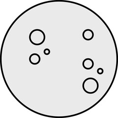Flat Illustration Of Grey Moon Icon.