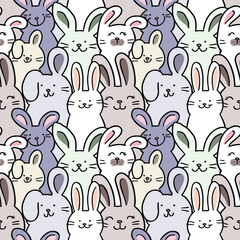 Seamless Pattern of Cartoon Rabbit Design