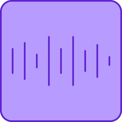 Flat Barcode Square Icon In Violet Color.