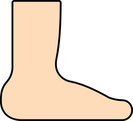Flat Style Leg Icon In Flat Style.