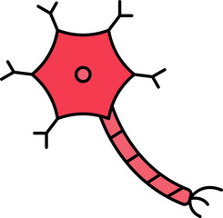 Obraz premium Red And Black Neuron Structure Icon.