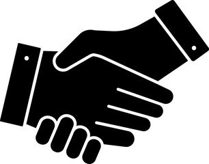 Illustration Of Handshake Icon In B&W Color.