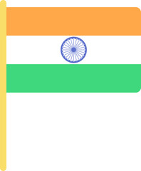 Isolated Indian National Flag In Flat Design.