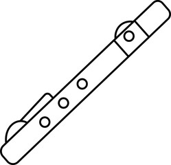 Isolated Flute Icon In Thin Line Art.