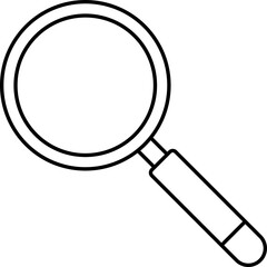 Black Outline Illustration Of Search Icon.