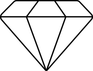 Isolated Diamond Icon In Line Art.