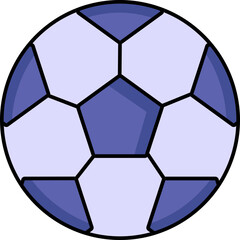 Blue Soccer Icon In Flat Style.