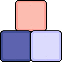 Stack Cubes Icon In Pink And Blue Color.