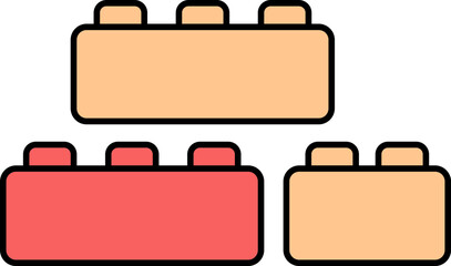 Brick Icon In Orange And Red Color.