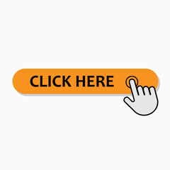 Click Here Icon. Pointer, Cursor Symbol to Press Button - Vector.