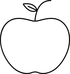 Isolated Apple Icon In Thin Line Art.