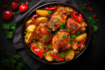 Delicious Chicken Musakhan Top View
