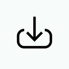 Down Arrow Button. Download, Direction Icon. Guidance  Symbol. Recommended Route - Vector.
