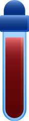 Blood Test Tube Icon In Blue Color.