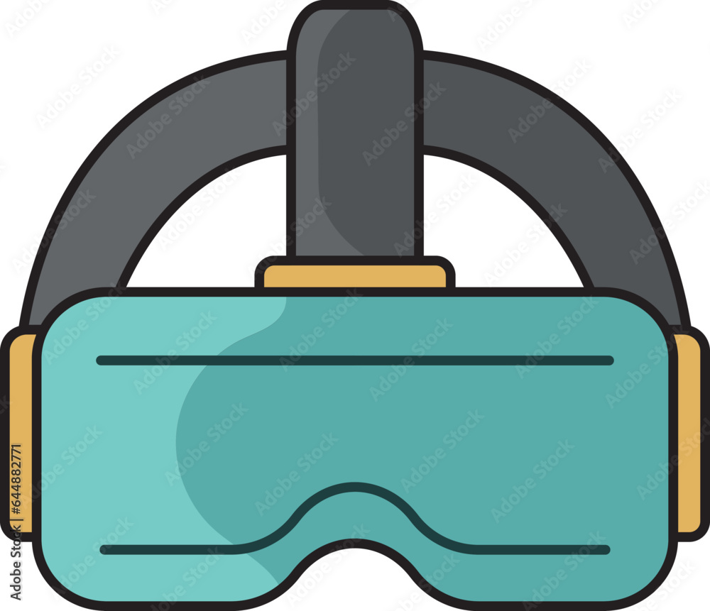 Poster isolated vr box icon in flat style.