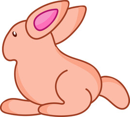 Isolated Bunny Icon In Beige Color.