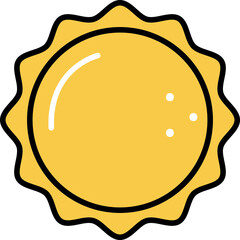 Flat Style Sun Icon In Yellow Color.