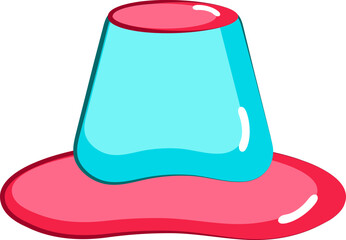 Isolated Hat Icon In Red And Blue Color.
