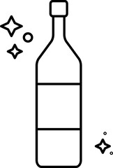 Isolated Champagne Bottle Lineal Icon.