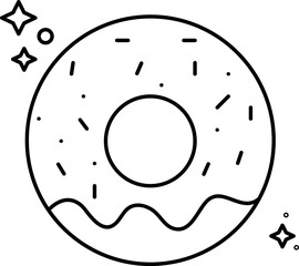Isolated Donut Linear Icon Or Symbol.