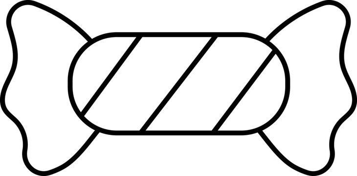 Black Linear Style Taffy Icon Or Symbol.