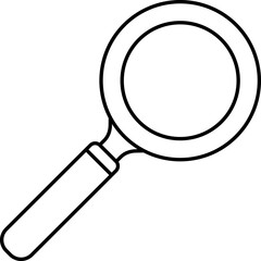 Black Line Art Illustration Of Search Icon.