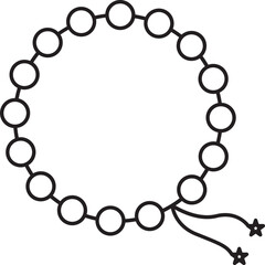 Isolated Bracelet Icon In Black Outline.